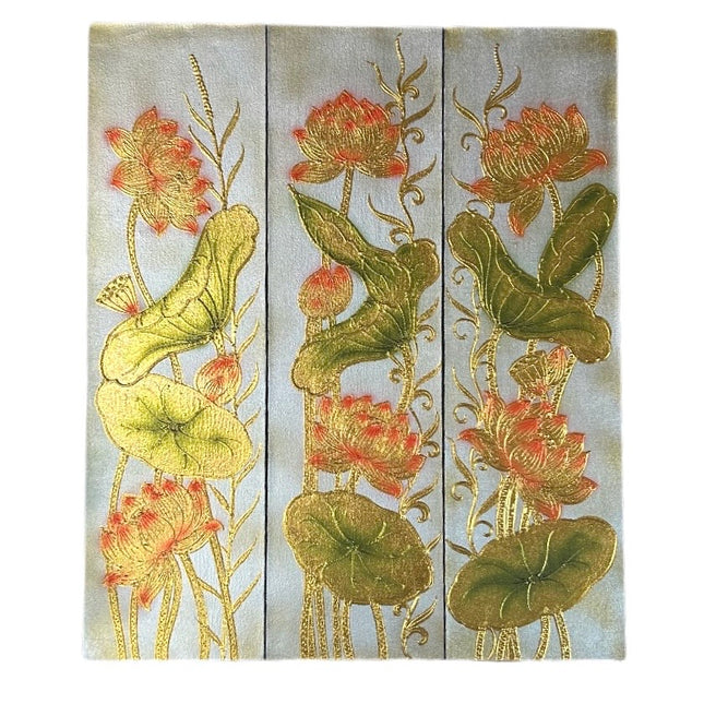 3-Delt Billede Lotus Blomst 75x90 cm