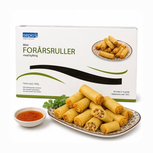 Mini Forårsruller Med Kylling & Grøntsager