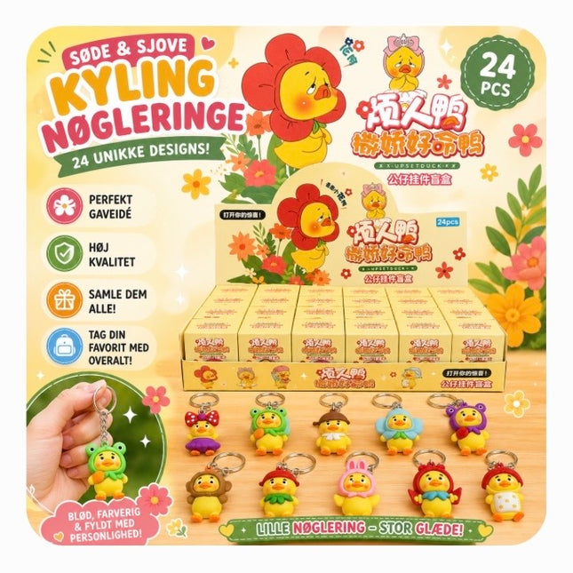 Upset Duck Nøglering H. Ca 5cm "Blind Box"