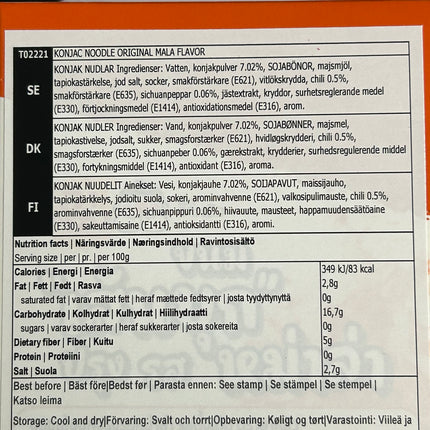Konjak Nudler Mala Smag