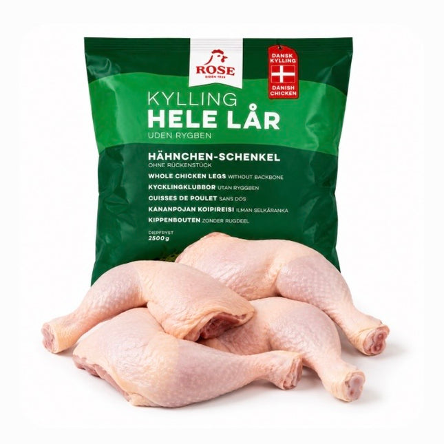 Rose Kyllinge Hele lår Uden Rygben 2500g