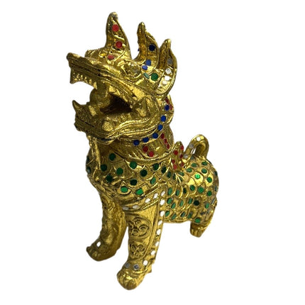 Tempel Løve Grøn-Guld