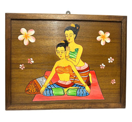 Thai Massage 6 Maleri på Træ 37,5x29,5cm