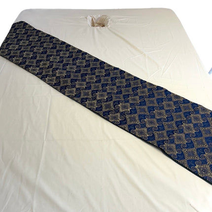 Thai Sengeløber Blå Med Guld Mønster 350x1940 mm