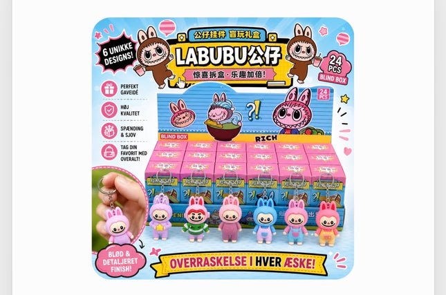 Labubu Nøglering Højde ca 5,5 cm "Blind Box"
