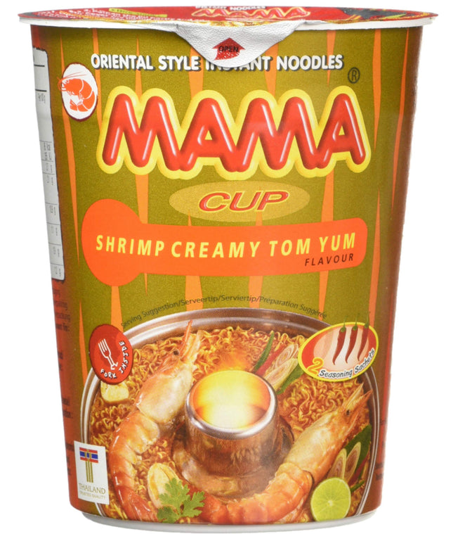 Mama Cup Instant Glasnudler Cremet Tom Yum Reje Smag