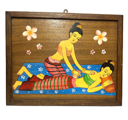Thai Massage 7 Maleri på Træ 37,5x29,5cm