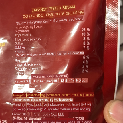 Japansk Ristet Sesam- og Blandet Fem Nøddedressing