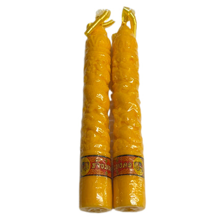 Buddhistiske Vokslys ø 4,5 cm L 33 cm - 2 stk