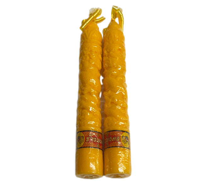 Buddhistiske Vokslys ø 4,5 cm L 33 cm - 2 stk