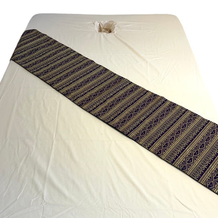 Thai Sengeløber Blå/Lilla med Guldmønster 340 x 1980 mm