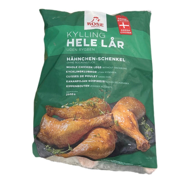 Rose Kyllinge Hele lår Uden Rygben 2500g