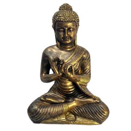 Buddha Figur Guldfarvet Poly H: 43 cm