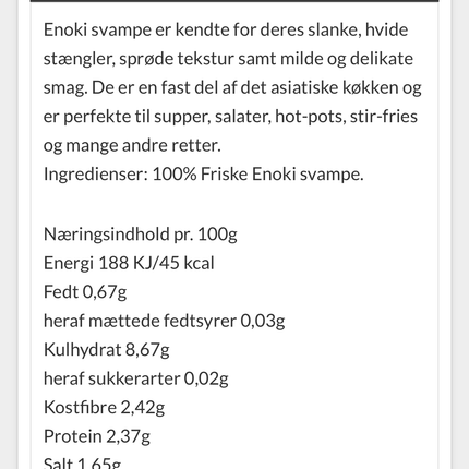 Enoki Svampe 100g