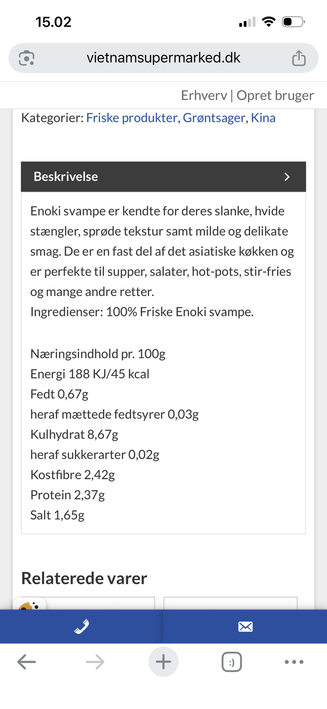 Enoki Svampe 100g