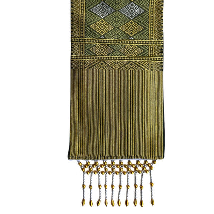 Thai Sengeløber Grøn/gul/grå 150x1920 mm