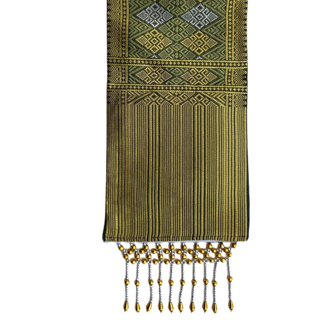 Thai Sengeløber Grøn/gul/grå 150x1920 mm