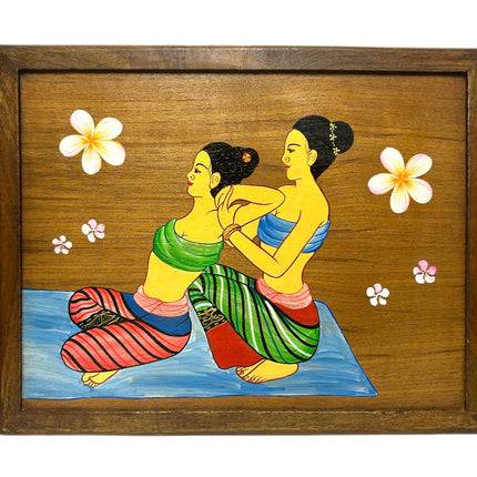 Thai Massage 2 Maleri på Træ 37,5x29,5cm