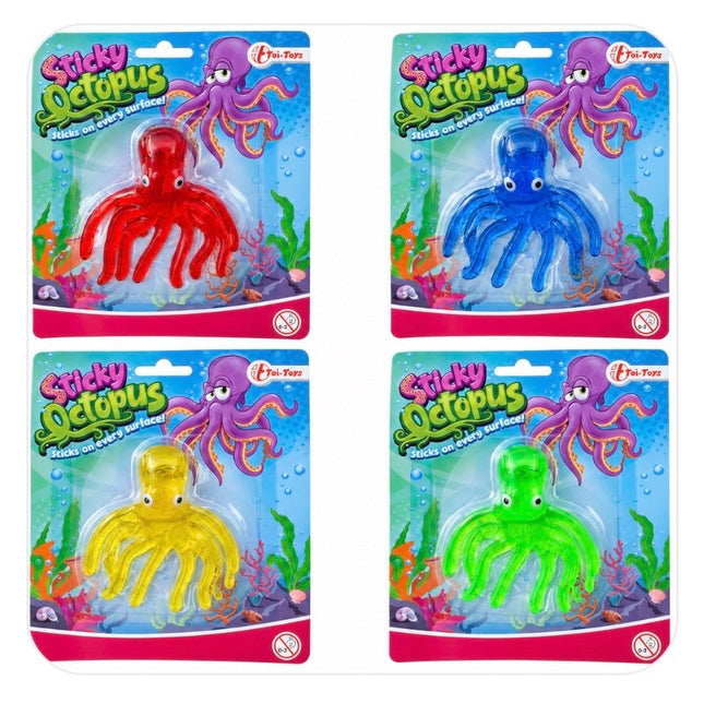 Toi-Toys Window Crawler Sticky Octopus (Assorted Farver)