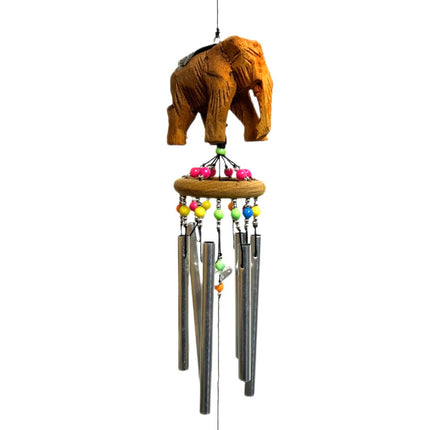 Vindspil Udskåret Træ Elefant
