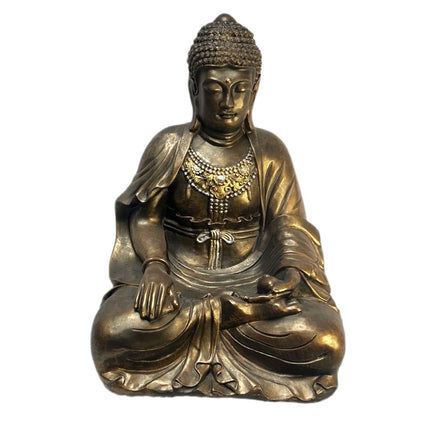 Buddha Figur Guldfarvet Poly H: 62 cm