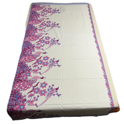 Top Lagen Hvidt Med Påfugl Pink 1110 x 2230 mm
