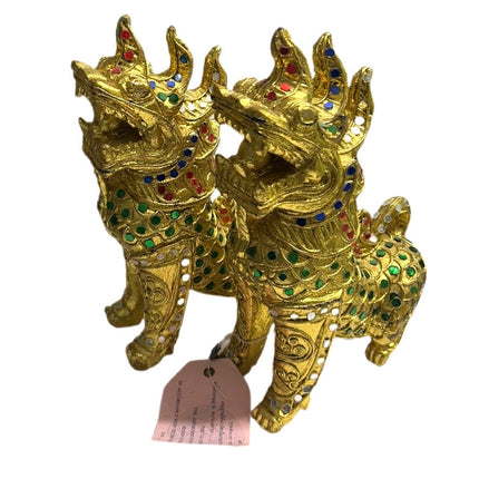 Tempel Løve Grøn-Guld